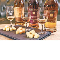 Topiary選的3款威士忌是Glenmorangie Original、Lasanta和Glenmorangie 18年，分別配上Farm Mature、Gouda Aged和Truffle Cheese黑松露芝士。（b）