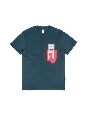 黑×紅色Money圖案Pocket Tee $580