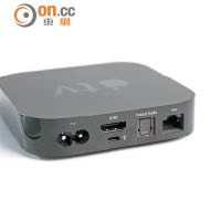 Apple TV提供的連接介面包括LAN、HDMI等。