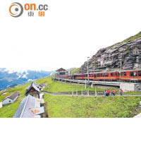 Eigergletscher站下車，作一小時健行至Kleine Scheidegg是不錯選擇。