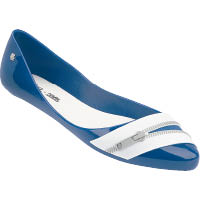 melissa×Karl Lagerfeld藍色拉鏈裝飾平底鞋 $800