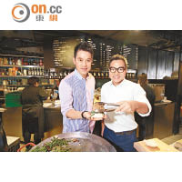 Urban Bakery Works的負責人David Leung（圖左）及Green Monday創辦人David（圖右）都表示，「未來漢堡」不但天然健康，而且十分環保。