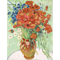梵高《雛菊與罌粟花》<br>作於1890年，梵高借色彩來表達內心的激情，卻又顧及畫面的平衡，展現出高超的藝術技巧。