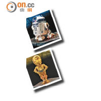 新推的Q版R2-D2（上）及C-3PO（下）以金屬塗裝，並加入發光及發聲效果。