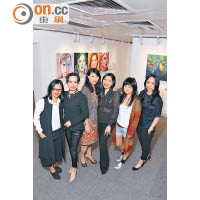 （左起）Nguyen de Quyen、楊素珊、陳竹君、陳淑娟、蔡冕麗、王賢詠，聯同其餘4位藝術家一起參與聯展，探索愛的真諦。