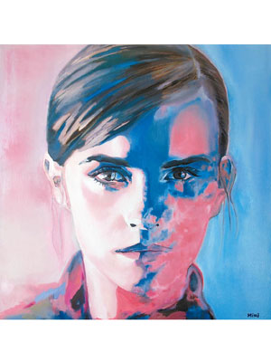 《Emma Watson》<br>蔡冕麗筆下的Emma，眼神堅定，凸顯女性獨有的剛毅面貌。