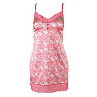 Aubade鮮粉紅色花卉圖案喱士絲質吊帶睡裙 $1,810
