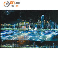 建築公司AECOM想像香港夜景回歸自然，用星光和水波代替繁華亮眼的夜光。