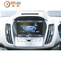 Ford SYNC II多媒體介面採用觸控式屏幕，使用時更方便。