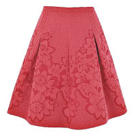 KAREN MILLEN紅色緹花圖案半截傘裙 $2,100（C）