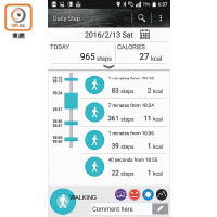 《Daily Step》可計算行走步數及卡路里消耗量。