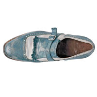 男裝Shanghai藍色<br>舊化皮鞋 $9,850