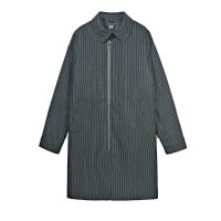 izzue黑色條子Zip Soutien Collar Coat $2,199（F）