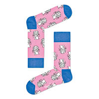 Happy Socks×André粉紅×白×藍色Mr. A圖案短襪 $140Happy Socks×André粉紅×白×藍色Mr. A圖案短襪 $140