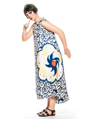 藍×白色櫻花圖案連身裙 $11,980
