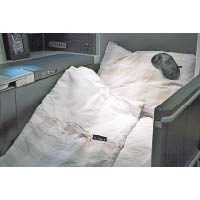 商務機艙配備瑞典皇室御用床褥品牌Hästens的床上用品。