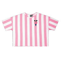 MINI CREAM粉紅×白色卡通短袖上衣 $399（C）