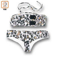 LOUIS VUITTON白色豹紋Bandeau Bikini 未定價（E）