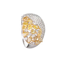 18K白色黃金鑲彩黃色梨形鑽石戒指 $48,000