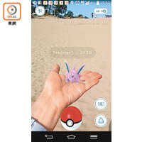 開手機「Pokémon GO」，基本上隨便都有3至4隻精靈在身邊。