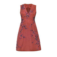 Woodsia棕紅色花卉刺繡連身裙 $16,500