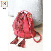 Mongolian Patchwork紅色索繩袋 $5,680