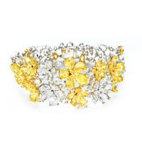 NIRAV MODI Jasmine 18K白金鑲嵌黃鑽石、鑽石手鏈 個別定價（D）