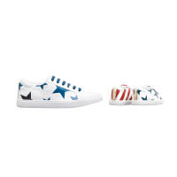 女裝紅/藍×白色美國國旗圖案低筒波鞋 $2,450