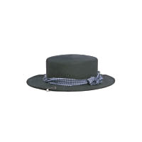 Maison Michel黑色 × 藍色格仔絲帶法式平頂帽 $6,450（C）