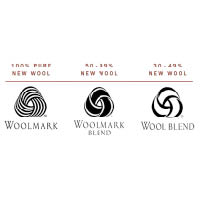 WOOLMARK、WOOLMARK BLEND及WOOL BLEND三個標誌分別代表着產品採用100%、50%至99%及30%至49%羊毛製作。