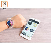 透過Android Wear連動，可為手錶更換飾面。