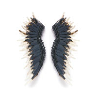 Mignonne Gavigan黑×銀色珠片羽毛耳環 $2,450（F）