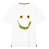 Paul Smith男裝Smile Print白色短袖Tee 未定價 （E）<br>大自然色彩的太陽花及樹葉圖案拼湊出笑臉圖案，設計特別。