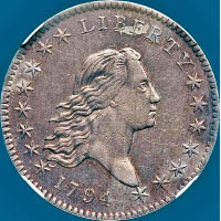 1794年面世的飄髮自由女神1美元硬幣（互聯網圖片）