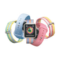 新錶帶包括石灰色、天藍色、山茶色的運動型錶帶，莓果色、湖藍色、橙色、紅色、鮮黃色、午夜藍色的尼龍織紋錶帶，以及寶石藍色、莓果色、淺褐色的經典扣式錶帶。售價：$388起/各（不連手錶）