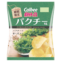 日本Calbee早前推出的期間限定芫荽味薯片，以芫荽粉及芫荽籽作調味，味道十分突出。