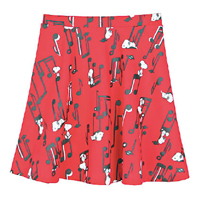 b+ab × Snoopy紅黑色音符圖案短裙 $699