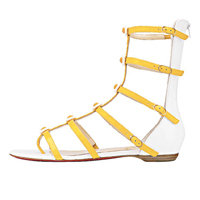 Strapiflat白×黃色羅馬涼鞋 未定價