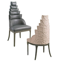 Maya<br>設計概念來自南美瑪雅金字塔的椅子系列，印有壓花紋理的椅背呈梯級形，別具特色；後椅腳微彎，增添椅子的典雅味道。