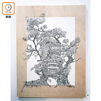 藝博會與香港展能藝術會合作，推動傷健共融的藝術交流，帶來黃錫煌的紙本創作。