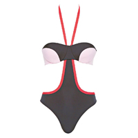 La Perla黑×白×紅色Cut Out泳衣 $2,750（G）