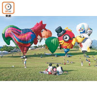 今年動物造型熱氣球特別多，你大可帶埋餐墊來野餐欣賞。