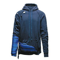 Greg Lauren×Moncler Collide藍色拼接連帽衞衣 $16,200（A）