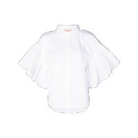 ERIKA CAVALLINI白色褶邊袖子恤衫 $1,940（B）