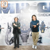 G-Shock之父（左）伊部菊雄先生特別到港出席新錶發布會，更大讚Michael Lau設計的特別版Figure。