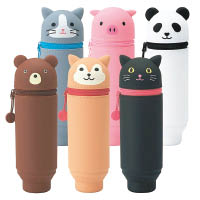 PuniLabo動物造型矽膠筆袋，可作筆筒使用。$99/件（d）