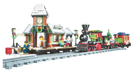 將10259和10254合組起來，就可構成完整的火車站聖誕場景。