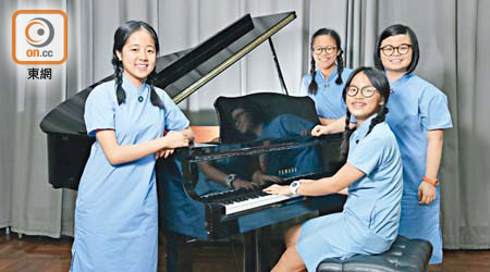 （左起）蔡旻赬、李昕羨、仇穎妍和趙雪盈均表示，透過大師班提升了自己的音樂水平。