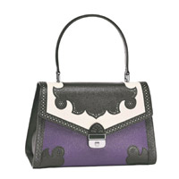 Longchamp黑白紫色牛皮手袋Enfrontée $7,800（A）