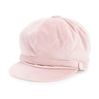 AMICI ACCESSORIES粉紅色絲絨Baker Boy Cap $159（B）